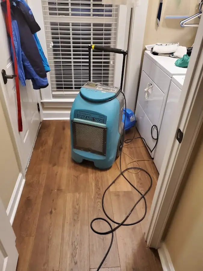 Commercial dehumidifier deployed for Flood Damage Cleanup in Arbutus